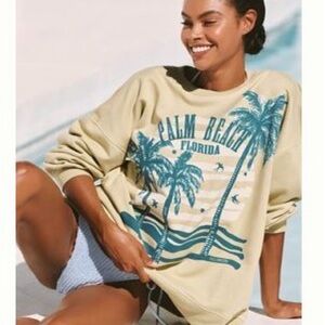 NWT Anthropologie Green Palm Beach Sweatshirt